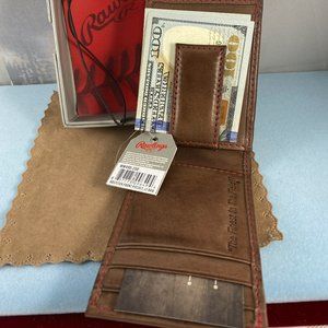 Rawlings Bags - Rawlings Mens Red Stitch Front Pocket Brown Wallet Rawlings Bags - Rawlings Mens Red Stitch Front Pocket Brown Wallet